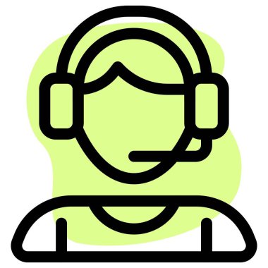 Kulaklık ve mikrofonlu bir erkek.