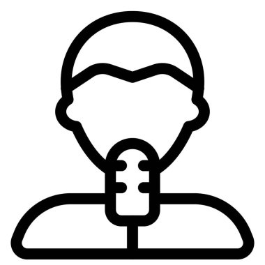 Mikrofonlu erkek gazeteci avatarı