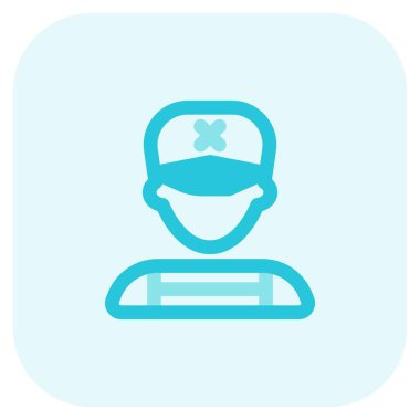 Erkek mekanik avatar şapka takıyor