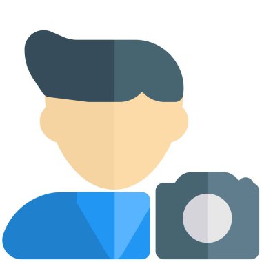 Dijital kamera profesyonel avatarı olan erkek fotoğrafçı