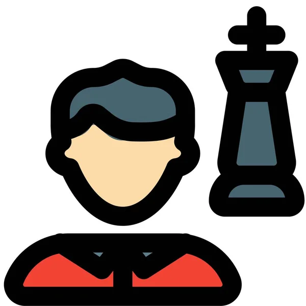 Muž Šachista Králem — Stockový vektor