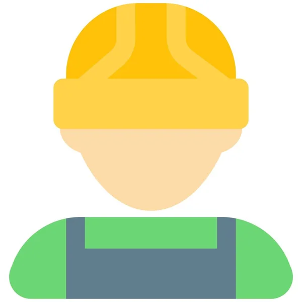 Trabalhador Construção Masculino Usando Capacete Segurança — Vetor de Stock