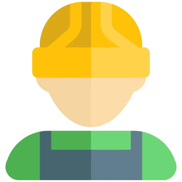 Trabalhador Construção Masculino Usando Capacete Segurança — Vetor de Stock
