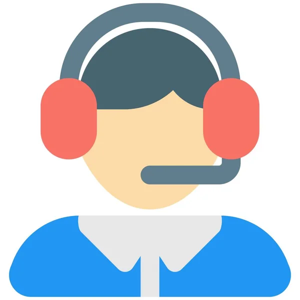 Male Customer Service Executive Wearing Headphone — Stock Vector