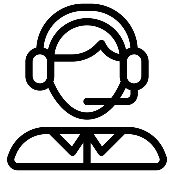 ヘッドフォンを身に着けている男性顧客サービスエグゼクティブ — ストックベクタ