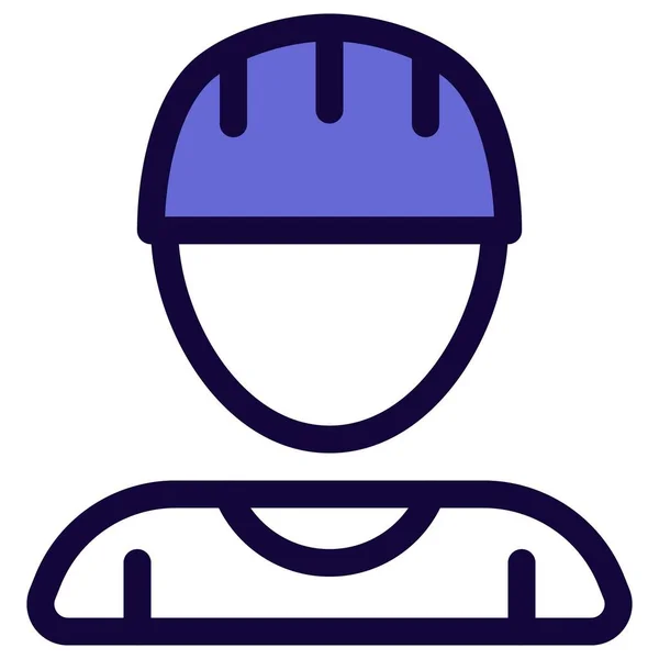 Ciclista Masculino Usando Capacete Protetor —  Vetores de Stock