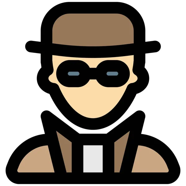 stock vector Male detective spectacles and hat