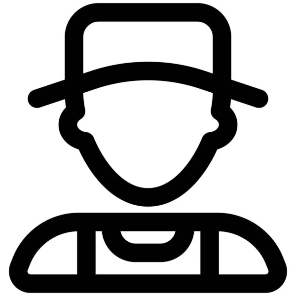 Granjero Masculino Con Sombrero Grande — Vector de stock
