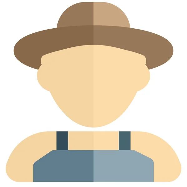 Male Farmer Wearing Cowboy Hat — Stock Vector