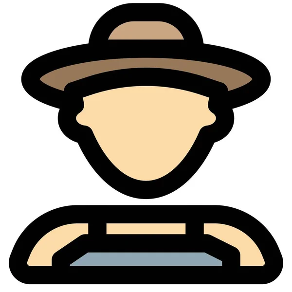 Фермер Ковбойской Шляпе — стоковый вектор
