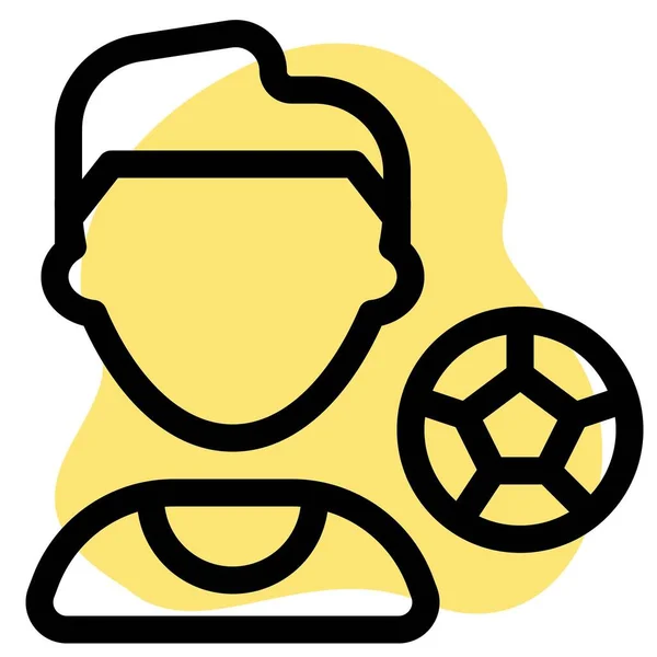 Joueur Sport Masculin Avec Football — Image vectorielle