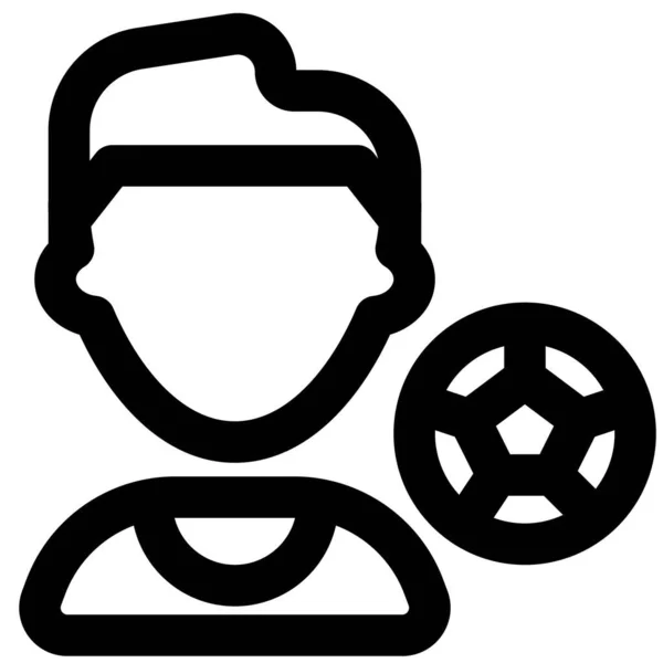 Jugador Deportes Masculino Con Fútbol — Vector de stock