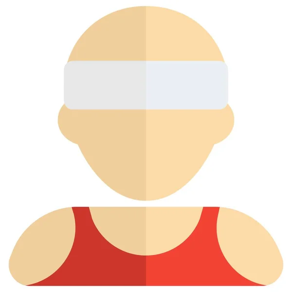 Male Sports Enthusiast Wearing Headband — Stock Vector
