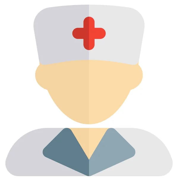 Mężczyzna Pielęgniarka Obsługujące Pacjentów Profesjonalny Avatar — Wektor stockowy