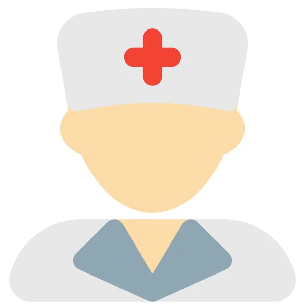 Enfermera Masculina Sirviendo Pacientes Avatar Profesional — Vector de stock