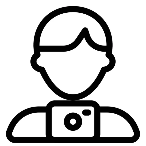 Man Fotograaf Met Handycam Professionele Avatar — Stockvector