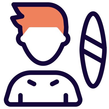 Sörf tahtası olan erkek bir sporcu.