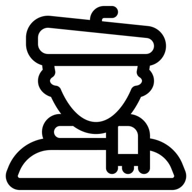 Fransız beresi takan erkek ressam.