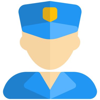 Profesyonel avatar şapkalı bir polis.