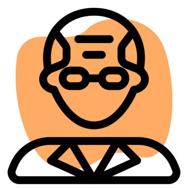 Erkek profesör gözlük takıyor, profesyonel avatar.