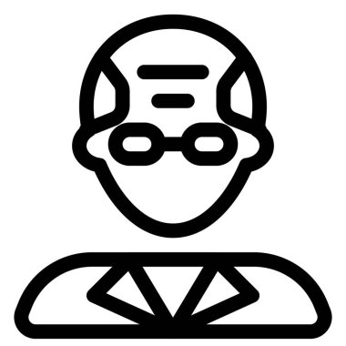 Erkek profesör gözlük takıyor, profesyonel avatar.