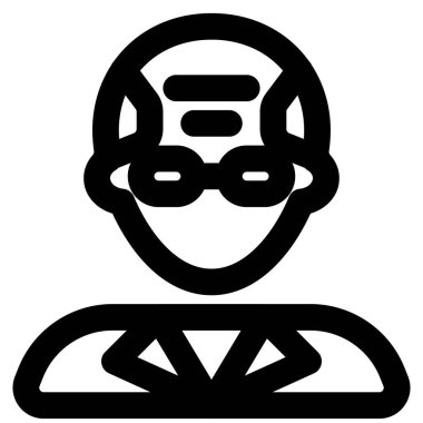 Erkek profesör gözlük takıyor, profesyonel avatar.