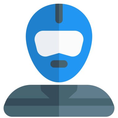 Kask ve yarış kıyafeti giyen yarışçı avatarı