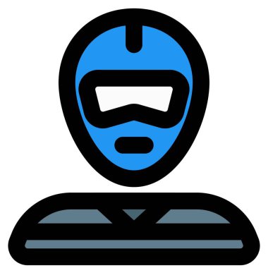 Kask ve yarış kıyafeti giyen yarışçı avatarı