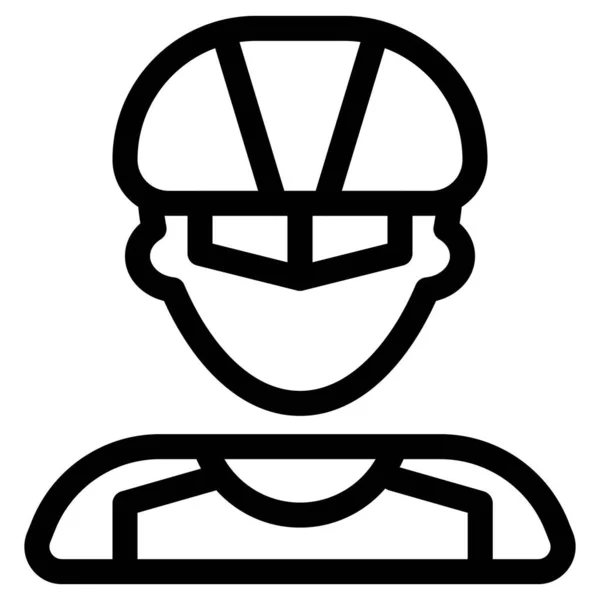Patineur Roulettes Cycliste Masculin Portant Casque — Image vectorielle