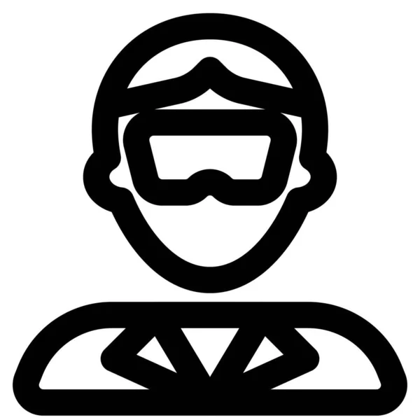 Científico Masculino Con Gafas Seguridad — Vector de stock