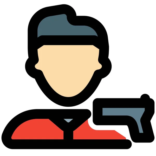 头戴口罩 手持枪的男性枪手 — 图库矢量图片