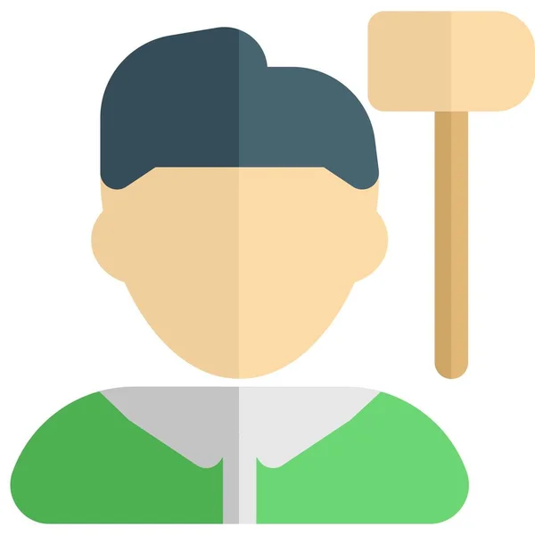 带木槌的男性木球运动员 — 图库矢量图片