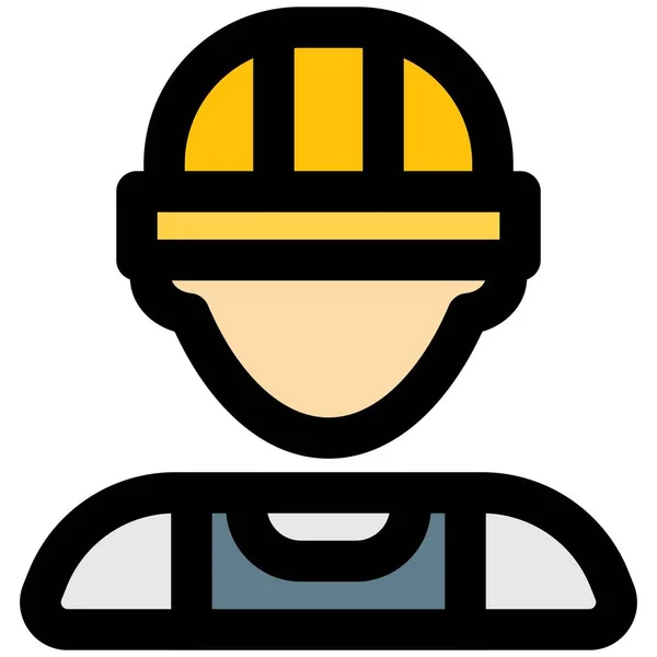 Άνδρας Εργαζόμενος Φορώντας Κράνος Ασφαλείας — Διανυσματικό Αρχείο