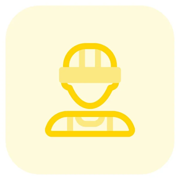 Male Worker Wearing Safety Helmet — Stock Vector