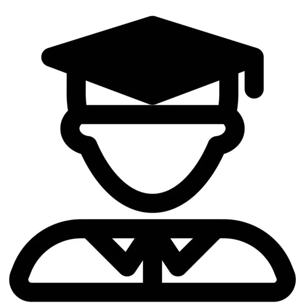 Homem Graduado Usando Chapéu Morteiro — Vetor de Stock