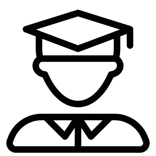 Homme Diplômé Portant Chapeau Mortier — Image vectorielle