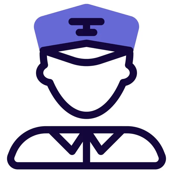 Avatar Professionnel Pilote Portant Chapeau — Image vectorielle