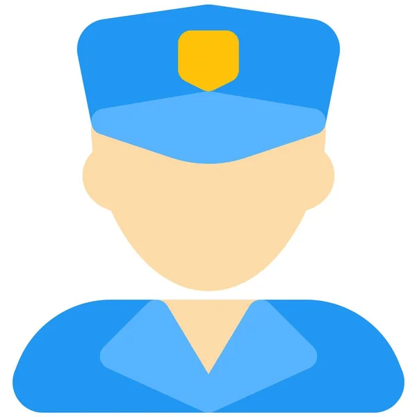 Poliziotto Con Cappello Punta Avatar Professionale — Vettoriale Stock