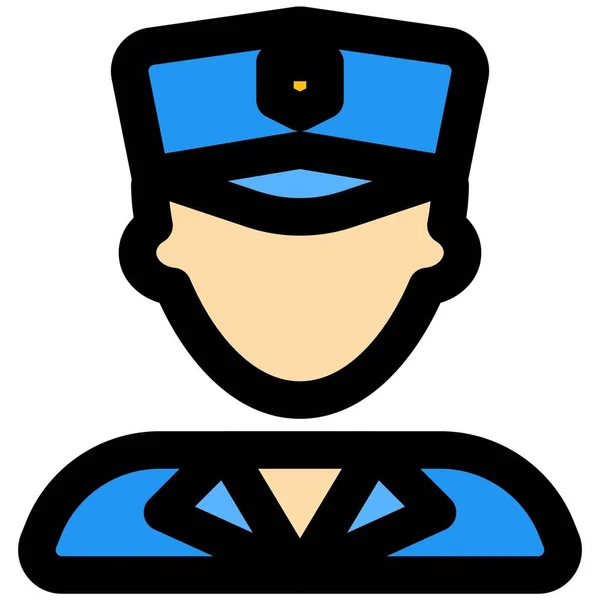 Policeman Wearing Peaked Cap Professional Avatar — Stock Vector