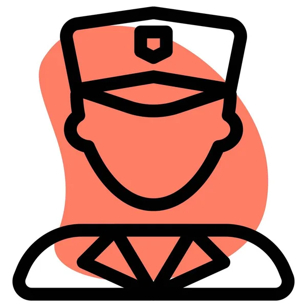 Policía Con Sombrero Pico Avatar Profesional — Vector de stock