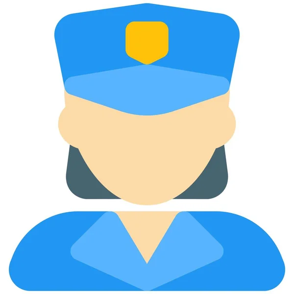 Policewoman Wearing Peaked Cap Professional Avatar — Stock Vector