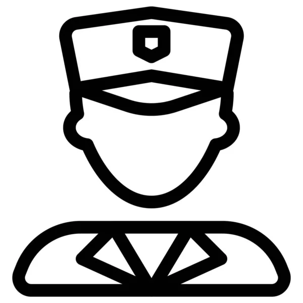 Policier Portant Chapeau Haut Gamme Avatar Professionnel — Image vectorielle