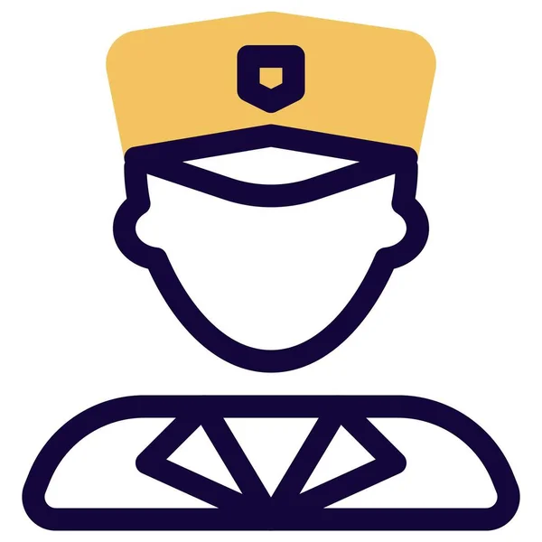 Αστυνομικός Ψηλό Καπέλο Επαγγελματικό Άβαταρ — Διανυσματικό Αρχείο