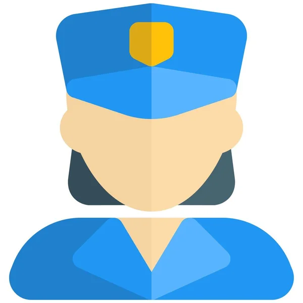 Mujer Policía Con Sombrero Pico Avatar Profesional — Vector de stock
