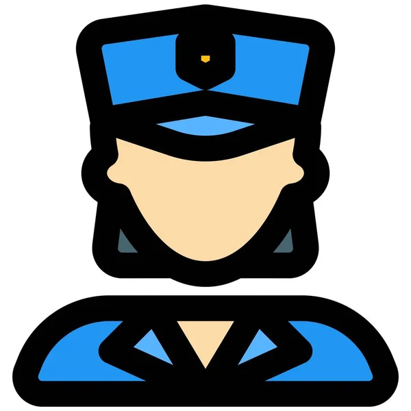 Mujer Policía Con Sombrero Pico Avatar Profesional — Archivo Imágenes Vectoriales