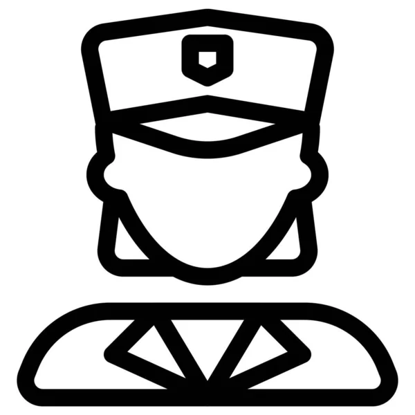 Поліцейська Піковій Шапці Професійний Аватар — стоковий вектор