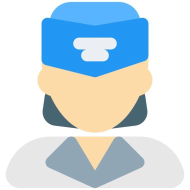 Uçuş şapkası takan hostes avatar