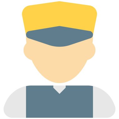 Üniformalı ve şapkalı taksi şoförünün profesyonel avatarı.