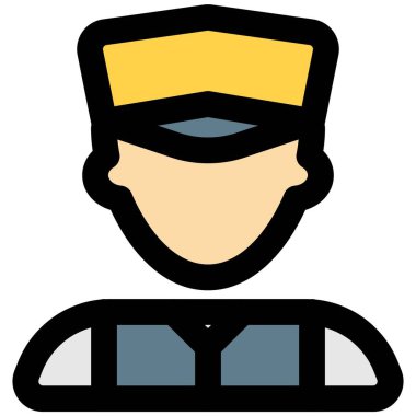 Üniformalı ve şapkalı taksi şoförünün profesyonel avatarı.