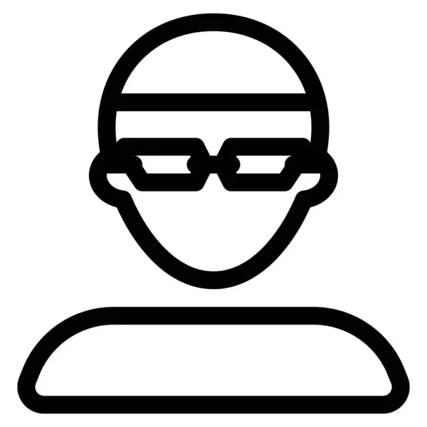 Nadador Masculino Usando Touca Natação Óculos —  Vetores de Stock